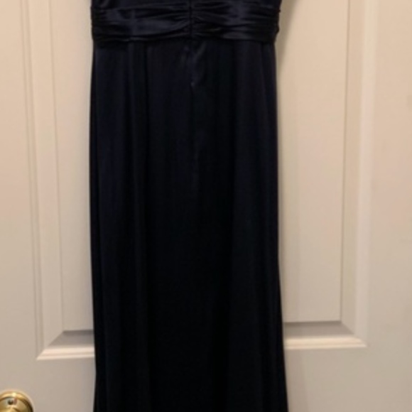 Navy Blue Silk Gown - Picture 3 of 5